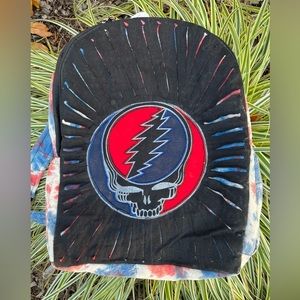 Grateful Dead Cotton Stonewash Razor Cut Backpack tie dyed back Stealie Tie Dye